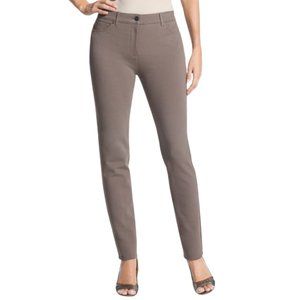 Chico's So Slimming Pants Peyton Stretch Knit Taupe SZ 2 Large 12/14